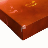 Large art depicting a black and white landscape painting on stretched canvas, ideal for bedroom decor.