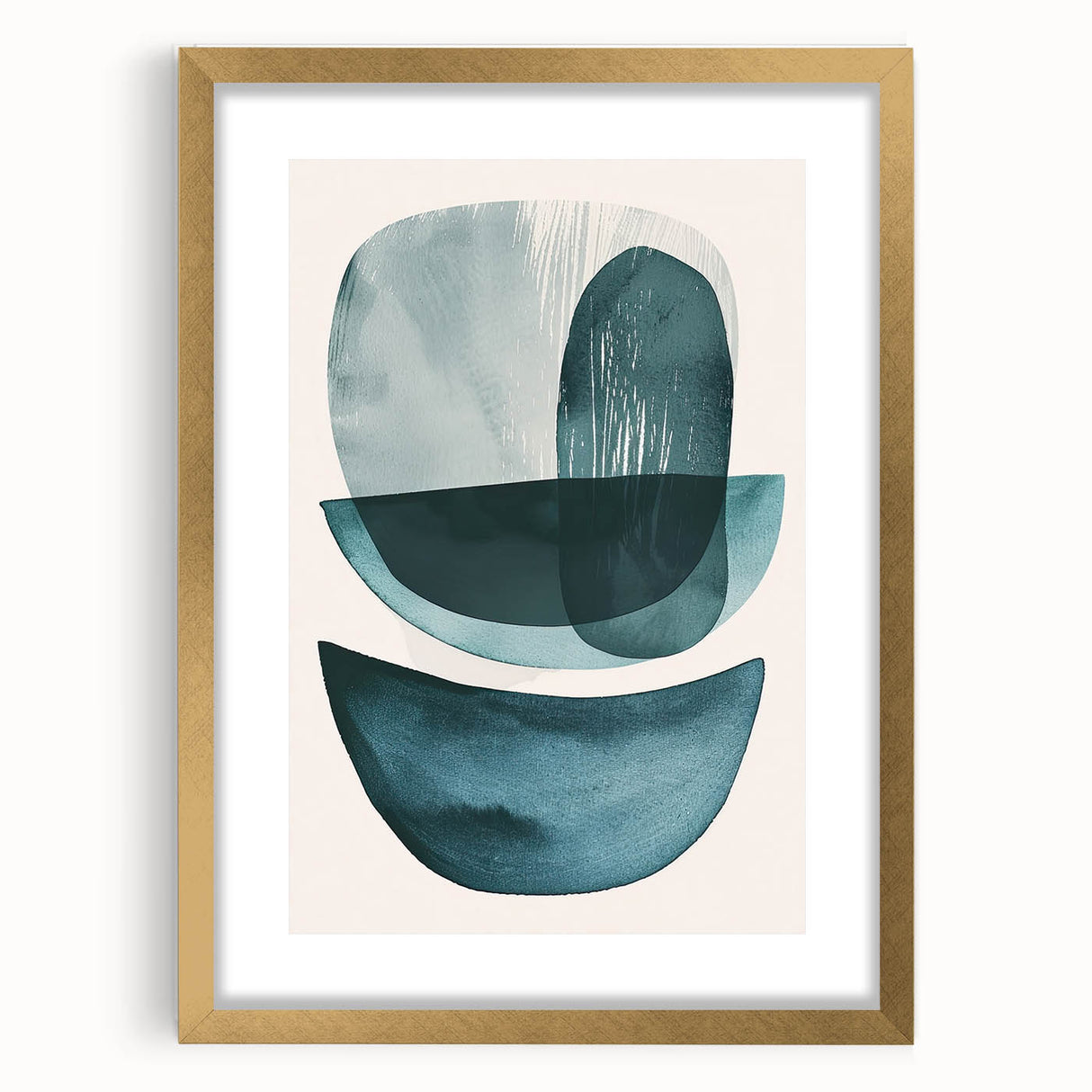 Contemporary Dining Art Pieces – Teal & Blue Abstract Wall Print