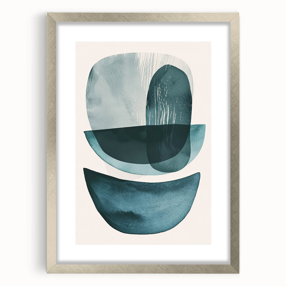Contemporary Dining Art Pieces – Teal & Blue Abstract Wall Print