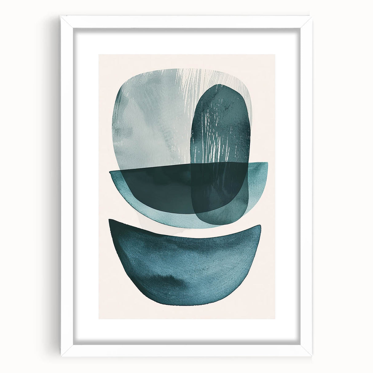 Contemporary Dining Art Pieces – Teal & Blue Abstract Wall Print