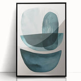 Contemporary Dining Art Pieces – Teal & Blue Abstract Wall Print
