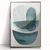 Contemporary Dining Art Pieces – Teal & Blue Abstract Wall Print