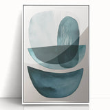 Contemporary Dining Art Pieces – Teal & Blue Abstract Wall Print