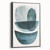 Contemporary Dining Art Pieces – Teal & Blue Abstract Wall Print