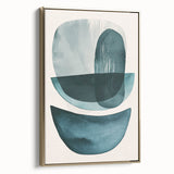 Contemporary Dining Art Pieces – Teal & Blue Abstract Wall Print