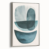 Contemporary Dining Art Pieces – Teal & Blue Abstract Wall Print