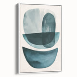 Contemporary Dining Art Pieces – Teal & Blue Abstract Wall Print