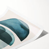 Contemporary Dining Art Pieces – Teal & Blue Abstract Wall Print