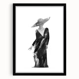 Abstract figurative artwork framed in sleek black matting, showcasing vibrant colors and dynamic shapes, ideal for modern interior decor and art enthusiasts.