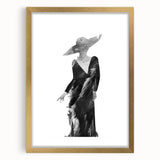 Abstract figurative wall art frame featuring a gold mat, showcasing a contemporary design with elegant curves and vibrant colors, perfect for modern decor.