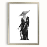 Abstract figurative art frame with a silver finish and a mat, showcasing a modern design that enhances any contemporary decor. Perfect for living rooms or art galleries.