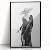 Framed abstract figurative artwork with black accents, showcasing fluid shapes and vibrant colors, perfect for modern home decor. Ideal for enhancing artistic spaces.