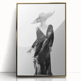 Framed abstract figurative art piece in gold acrylic, showcasing modern design with intricate details. Ideal for contemporary home decor and art enthusiasts.