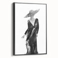 Framed abstract figurative canvas art featuring a striking black design, displayed in a stylish side view, perfect for modern home decor and artistic interiors.