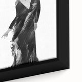 Close-up of an abstract figurative framed canvas artwork showcasing vibrant colors and intricate details, ideal for modern home decor and artistic expression.