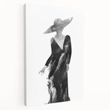 Abstract figurative stretched canvas artwork showcasing vibrant colors and dynamic shapes, perfect for modern home decor or gallery display.