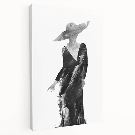 Abstract figurative stretched canvas artwork showcasing vibrant colors and dynamic shapes, perfect for modern home decor or gallery display.