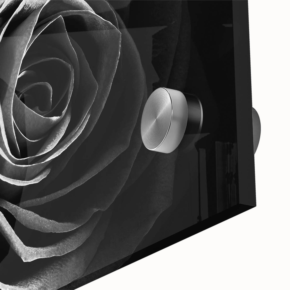 Close-up of vibrant abstract floral wall art printed on acrylic glass, showcasing rich colors and intricate details, ideal for modern home decor.
