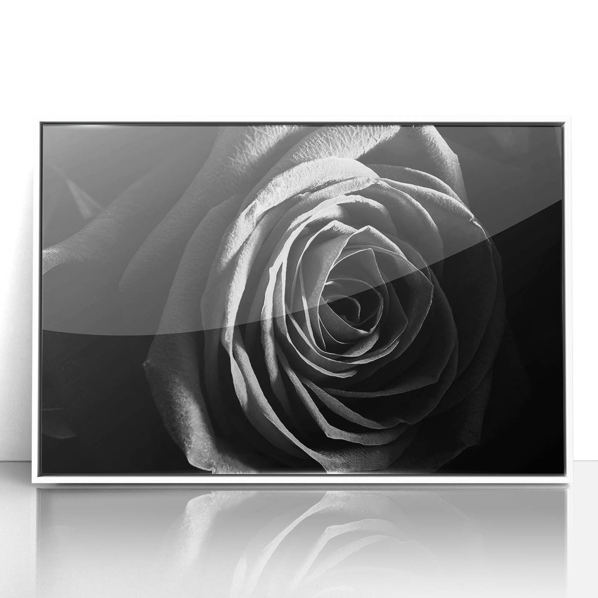 Framed acrylic wall art showcasing an abstract floral design in vibrant colors, set against a white background, perfect for modern home decor.