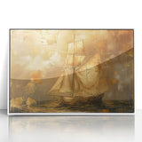 Framed abstract landscape wall art featuring soft pastel colors and flowing organic shapes, perfect for modern home decor. The artwork is showcased in a sleek white frame, adding elegance to any room.