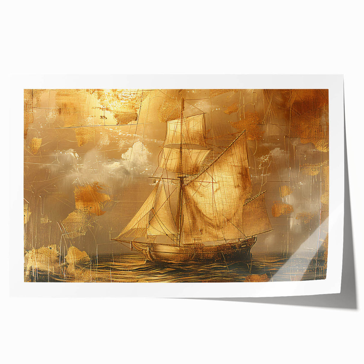 Abstract landscape wall art print showcasing vibrant colors and fluid shapes, rolled for easy display, perfect for modern home decor and art enthusiasts.
