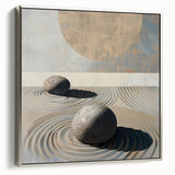 Framed minimalist wall art showcasing an abstract design in silver tones, elegantly displayed from the side, ideal for modern home decor.