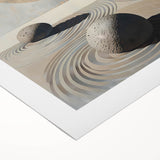 Abstract minimalist wall art featuring soft pastel colors and geometric shapes, printed on rolled canvas, ideal for modern home decor or office spaces.