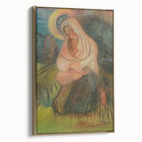 Expressionism Wall Art - Mother and Child Pastoral Scene Painting