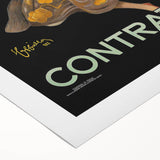 Art deco poster featuring a stylized cocktail glass in vibrant gold and black tones on rolled canvas.