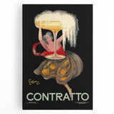 Large black and white stretched canvas featuring assorted kitchen utensils, ideal for kitchen wall art.