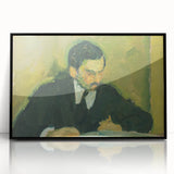 Portrait of a Man Reading - Abstract Modern Wall Art in Earth Tones