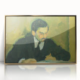 Portrait of a Man Reading - Abstract Modern Wall Art in Earth Tones