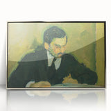 Portrait of a Man Reading - Abstract Modern Wall Art in Earth Tones