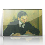 Portrait of a Man Reading - Abstract Modern Wall Art in Earth Tones
