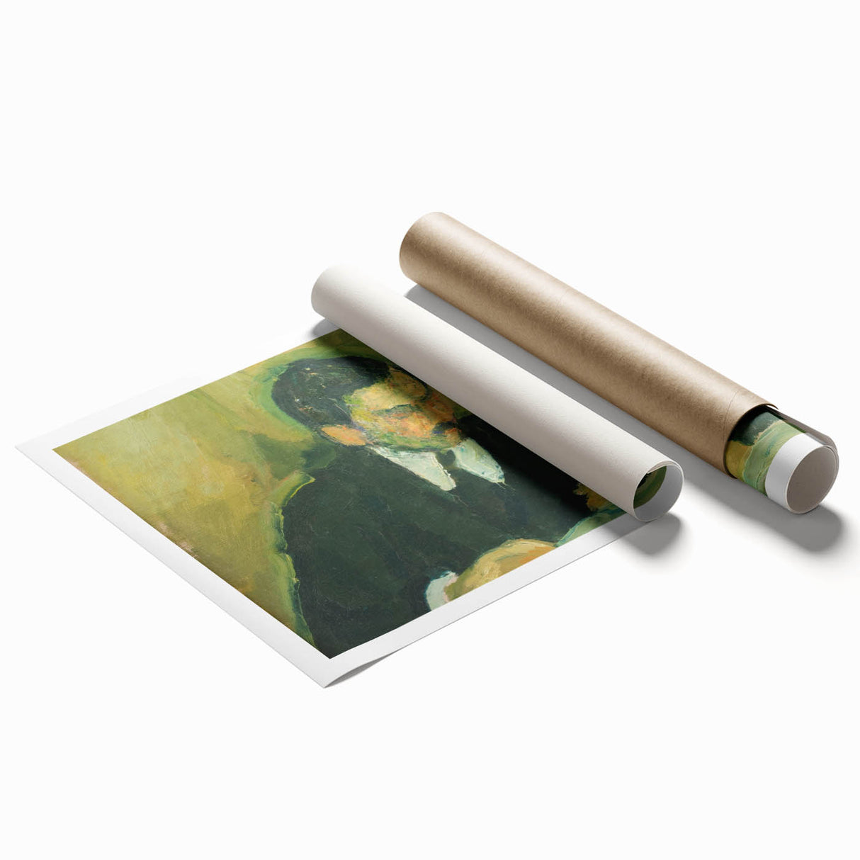 Portrait of a Man Reading - Abstract Modern Wall Art in Earth Tones