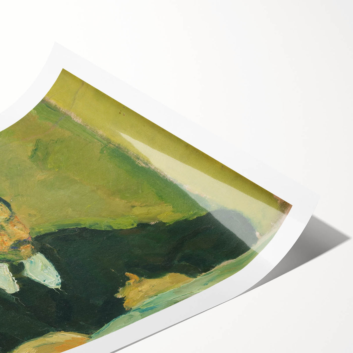 Portrait of a Man Reading - Abstract Modern Wall Art in Earth Tones