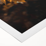 Art deco poster featuring a fall scene with orange and brown tones on rolled canvas, suitable for dining room wall art.