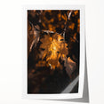 Extra large rolled canvas print featuring autumnal floral design in warm tones, ideal for dining room wall art.