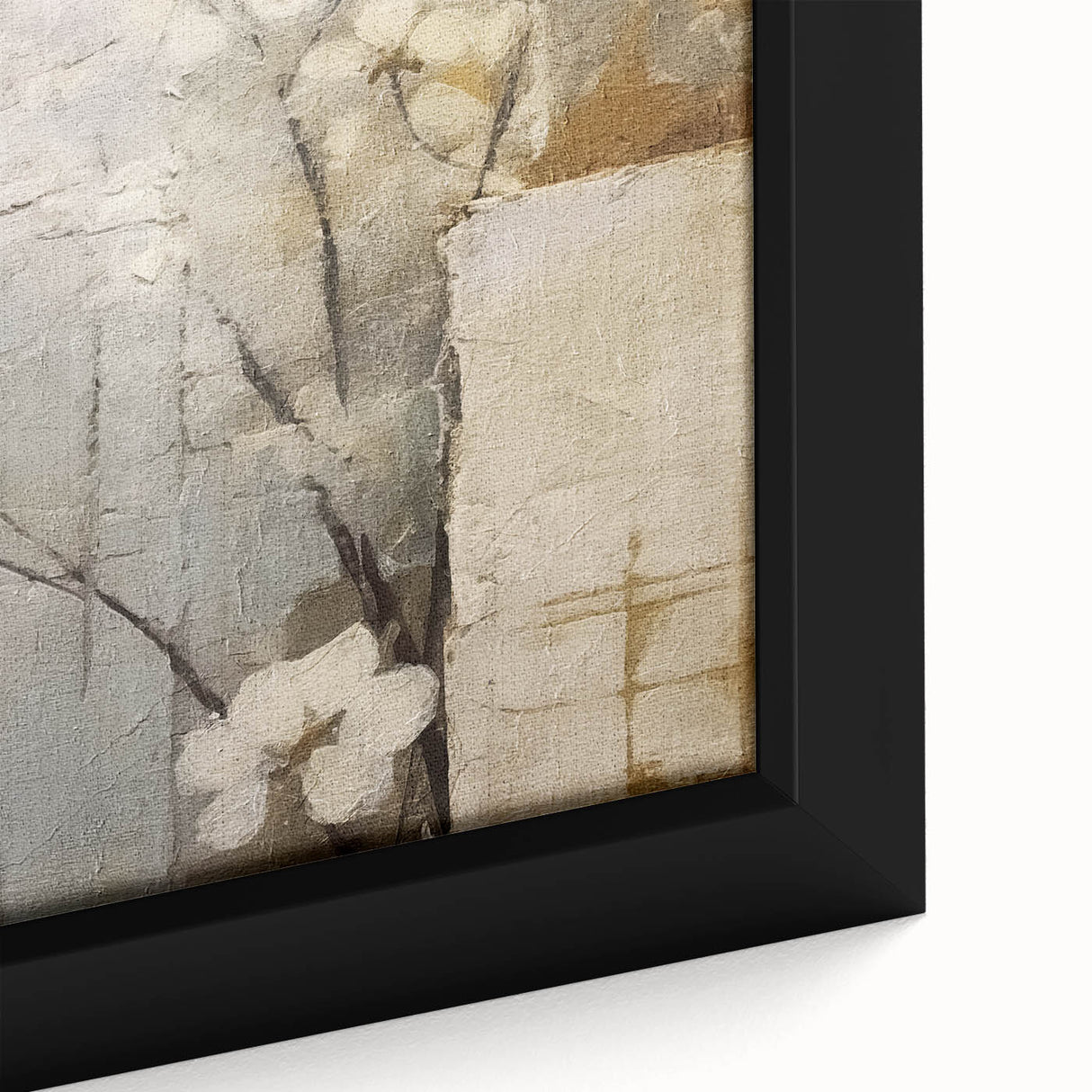 Textured Floral Living Room Wall Art - Modern Canvas & Framed Print