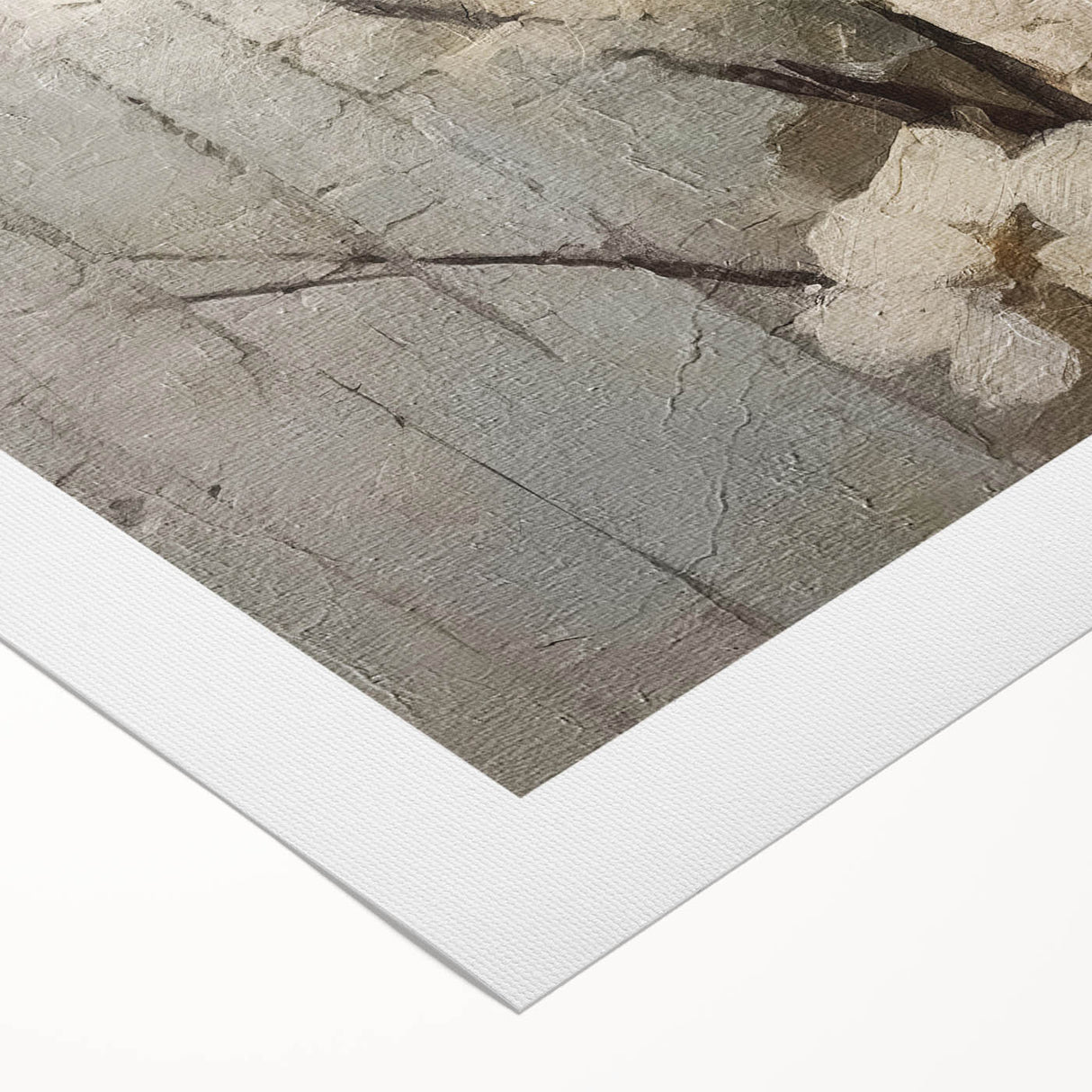Textured Floral Living Room Wall Art - Modern Canvas & Framed Print