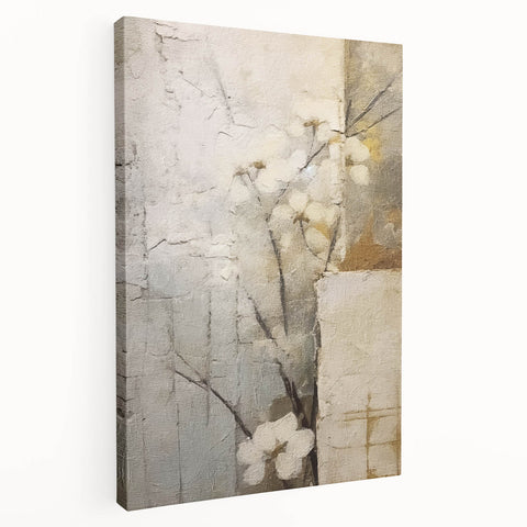 Textured Floral Living Room Wall Art - Modern Canvas & Framed Print