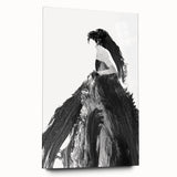 Abstract figurative acrylic artwork displayed on a glass surface, showcasing vibrant colors and fluid shapes, perfect for modern home decor or gallery settings.