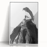 Framed abstract figurative wall art featuring a striking white acrylic design, perfect for modern decor. Ideal for enhancing living spaces with contemporary aesthetics.