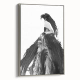 Framed abstract figurative canvas art showcasing a silver side view, featuring intricate designs and vibrant colors, perfect for modern home decor.