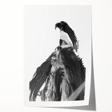 Abstract figurative art print showcasing vibrant colors and dynamic shapes, rolled for easy shipping in a protective cardboard tube, ideal for modern home decor.