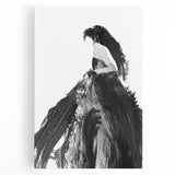 Abstract figurative stretched canvas artwork showcasing vibrant colors and dynamic shapes, ideal for modern home decor or art enthusiasts. Perfect for adding a contemporary touch to any space.