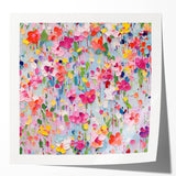 Abstract floral wall art print showcasing vibrant colors and intricate designs, elegantly displayed in a modern living room setting, perfect for home decor enhancement.