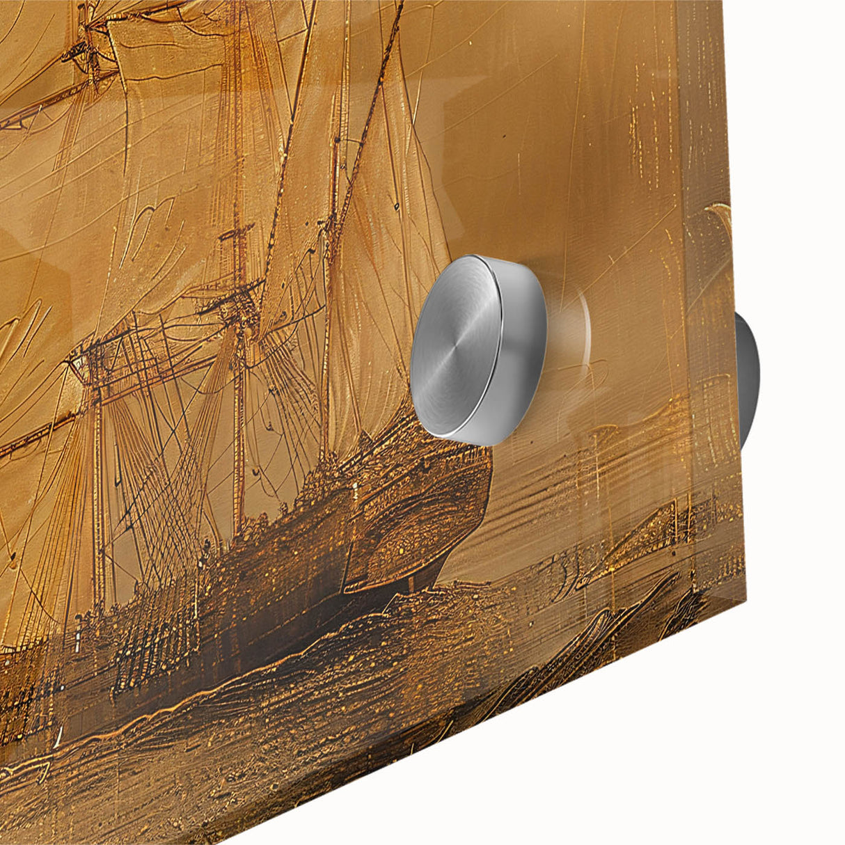 Close-up of vibrant abstract landscape wall art featuring bold colors and intricate details, displayed on acrylic glass for a modern aesthetic. Perfect for enhancing home decor.