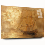 Abstract landscape wall art print presented in a sleek acrylic glass frame, showcasing vibrant colors and fluid shapes, ideal for modern home decor.