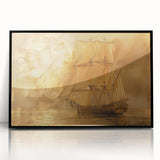 Framed abstract landscape wall art featuring vibrant colors and dynamic shapes, set in a sleek black frame. Ideal for modern home decor, enhancing any living space.